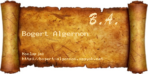 Bogert Algernon névjegykártya